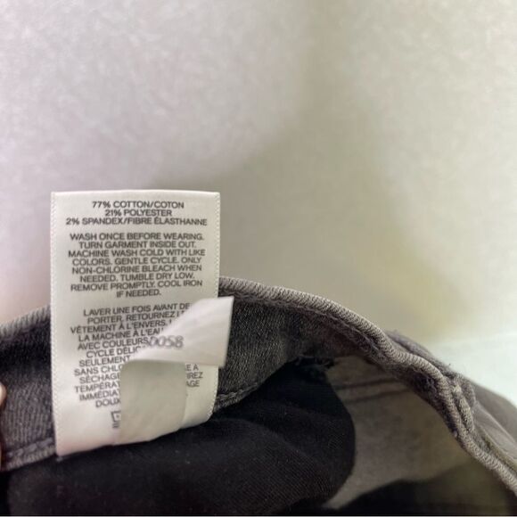 Express High Waist Gray Wash Destruction Zippered Jeans 12 - Picture 7 of 7